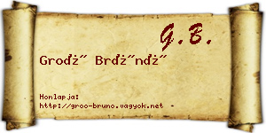 Groó Brúnó névjegykártya
